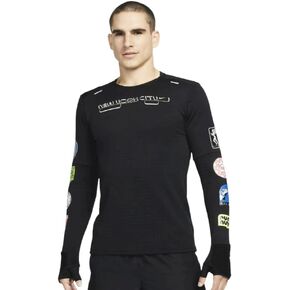 Nike Therma Fit Repel Element NYC Running LS Shirt Mens Size L Black in Kuwait