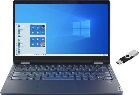 2021 LENOVO Yoga 6 2 في 1 كمبيوتر محمول 13.3 بوصة FHD تعمل باللمس AMD Ryzen 5 4650U Radeon Graphics 8GB DDR4 256GB NVMe SSD Win Wifi6 Win10 Home بصمة لوحة المفاتيح بإضاءة خلفية مع محرك أقراص USB Ontrend سعة 32 جيجابايت in Kuwait