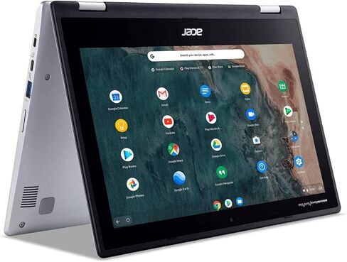 Acer 2022 Spin 311، 11.6 بوصة 2 في 1 HD (1366x768) كمبيوتر محمول Chromebook قابل للتحويل باللمس، Intel Celeron N4000 حتى 1.1 جيجا هرتز، 4 جيجا LPDDR4، 64 جيجا eMMC، كاميرا ويب، بلوتوث، واي فاي، فضي، نظام التشغيل Chrome، قلم EAT in Saudi Arabia
