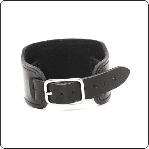 Fusamk Punk Rock Belt Buckle Bracelet Adjustable Wide Leather Cuff Bracelet in Saudi Arabia