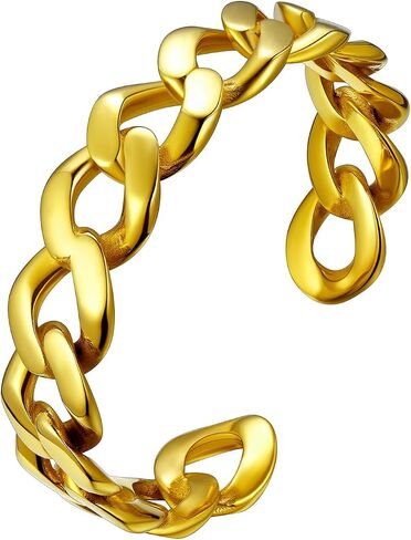 U7 Personalized Cuff Bracelets Women Mens Stainless Steel 18K Gold Plated Cuban/Braided/Simple Cuff Bracelets Open Bangles, Customizable in Saudi Arabia
