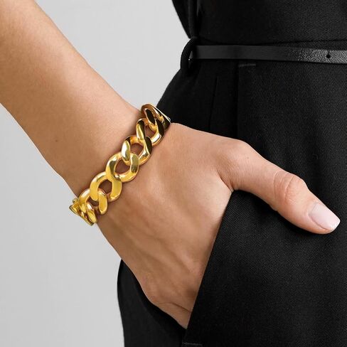 U7 Personalized Cuff Bracelets Women Mens Stainless Steel 18K Gold Plated Cuban/Braided/Simple Cuff Bracelets Open Bangles, Customizable in Saudi Arabia