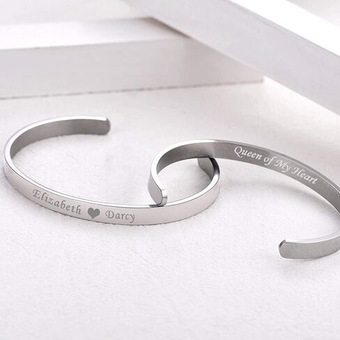 U7 Personalized Cuff Bracelets Women Mens Stainless Steel 18K Gold Plated Cuban/Braided/Simple Cuff Bracelets Open Bangles, Customizable in Saudi Arabia