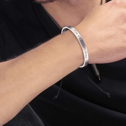 U7 Personalized Cuff Bracelets Women Mens Stainless Steel 18K Gold Plated Cuban/Braided/Simple Cuff Bracelets Open Bangles, Customizable in Saudi Arabia