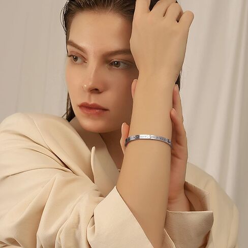 U7 Personalized Cuff Bracelets Women Mens Stainless Steel 18K Gold Plated Cuban/Braided/Simple Cuff Bracelets Open Bangles, Customizable in Saudi Arabia