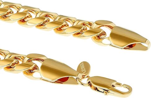LIFETIME JEWELRY 11mm Miami Curb Cuban Link Chain Bracelet 24k Real Gold Plated in Kuwait