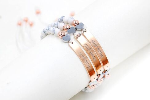 Personalized Name Identity Bracelet 6mm White Turquoise Stone Braided Bracelet for Men Women Best Friends Birthday Graduation Custom Gift Y1451 in Saudi Arabia