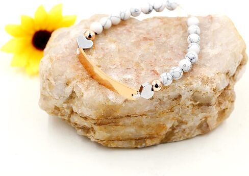 Personalized Name Identity Bracelet 6mm White Turquoise Stone Braided Bracelet for Men Women Best Friends Birthday Graduation Custom Gift Y1451 in Saudi Arabia