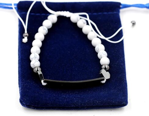 Personalized Name Identity Bracelet 6mm White Turquoise Stone Braided Bracelet for Men Women Best Friends Birthday Graduation Custom Gift Y1451 in Saudi Arabia