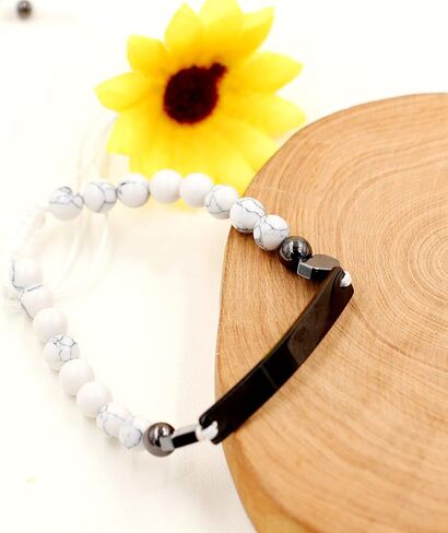 Personalized Name Identity Bracelet 6mm White Turquoise Stone Braided Bracelet for Men Women Best Friends Birthday Graduation Custom Gift Y1451 in Saudi Arabia