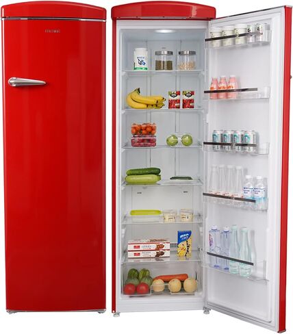 24 in. 11 cu. ft. Classic Frost Free Retro Single Door Refrigerator (Bisque) in Saudi Arabia