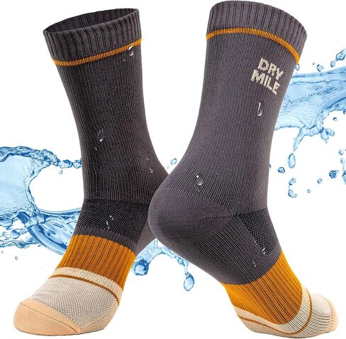 DRYMILE Slim Waterproof Socks, Thin Moisture Wicking Waterproof Socks for Men & Women, Golf, Cycling, Trekking - Crew in Saudi Arabia