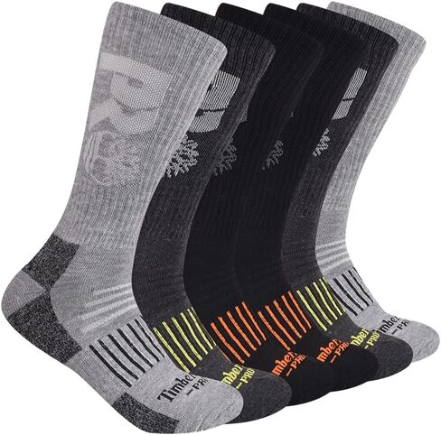 Timberland PRO Men's 6-Pack Half Cushioned Crew Socks, Multi, Large in Saudi Arabia