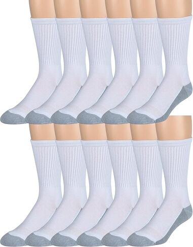 جوارب عمل للرجال من Zeke - 12 قطعة - نعل مبطن - تهوية شبكية - دعم للقوس - ناعمة ومريحة in Kuwait