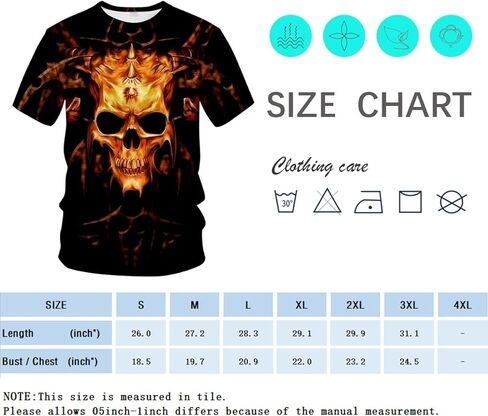 تي شيرت Rasbctk للجنسين بنمط جمجمة مطبوع ثلاثي الأبعاد تي شيرت كاجوال بأكمام قصيرة للرجال والنساء in Kuwait