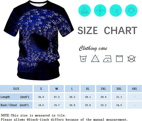 Rasbctk Unisex Skull Pattern 3D Printed Tops Tees Casual Short Sleeve T Shirts for Men Women in Saudi Arabia