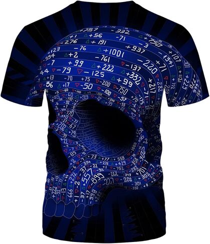 Rasbctk Unisex Skull Pattern 3D Printed Tops Tees Casual Short Sleeve T Shirts for Men Women in Saudi Arabia