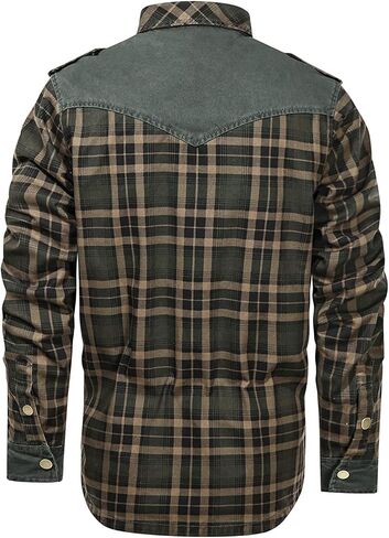 chouyatou Men's Winter Thick Fuzzy Sherpa Lined Corduroy Plaid Button Up Flannel Shirt Jacket in Saudi Arabia
