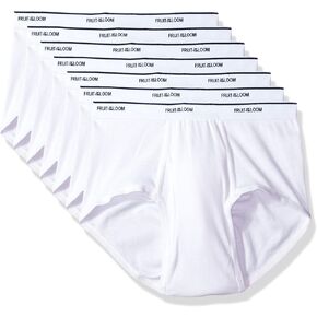 Fruit of the Loom Men's Underwear Basic Cotton Brief, Multi-Pack, White, Large in Kuwait