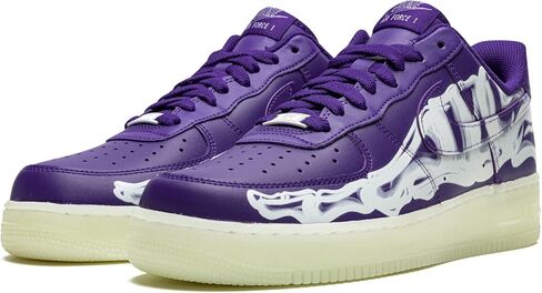 Nike Mens Air Force 1 Low '07 QS CU8067 500 Purple Skeleton Halloween - Size 5.5 in Saudi Arabia