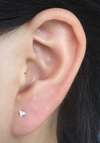 16g Triangle CZ Labret Cartilage Tragus Monroe Lip Nose Helix Studs Earrings Stainless Steel Cubic Zirconia Gem Piercings Jewelry 3mm in Saudi Arabia