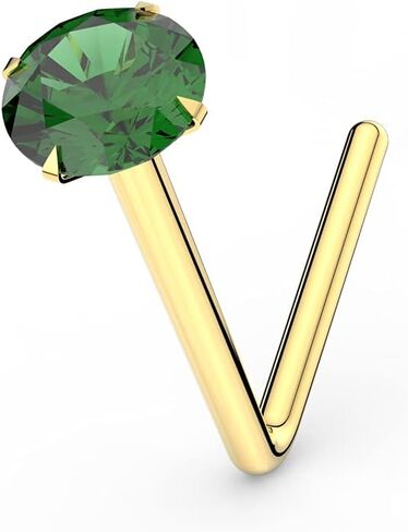 9ct الذهب الأنف الدائري - الزمرد الأحجار الكريمة الأنف مسمار - تشيكوسلوفاكيا الأنف مسمار L شكل الأنف مسمار - مسمار الأنف الصغيرة - 22 قياس الأنف الدائري - مجوهرات الأنف in Kuwait