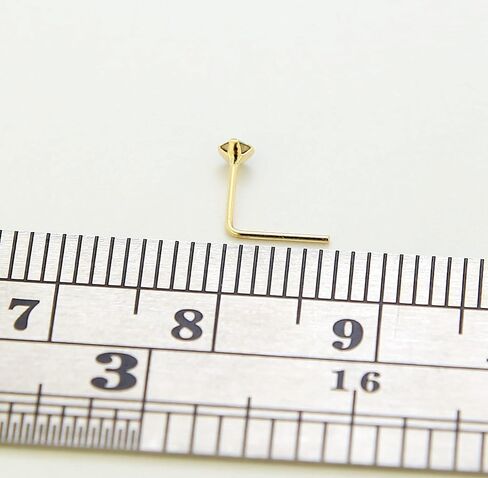 9ct الذهب الأنف الدائري - الزمرد الأحجار الكريمة الأنف مسمار - تشيكوسلوفاكيا الأنف مسمار L شكل الأنف مسمار - مسمار الأنف الصغيرة - 22 قياس الأنف الدائري - مجوهرات الأنف in Kuwait