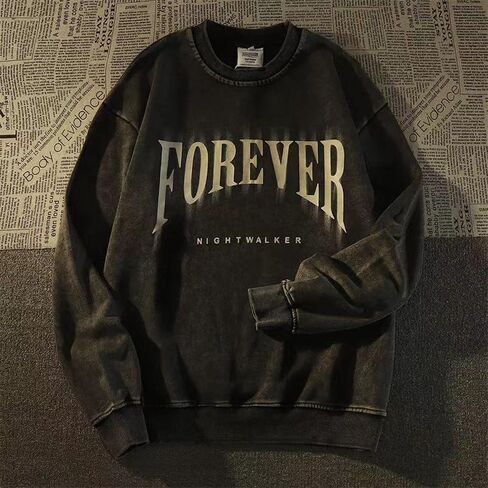 Gothic Top Letter Skeleton Printed Long Sleeve T-Shirt Casual Loose Men's and Women's Tops in Kuwait