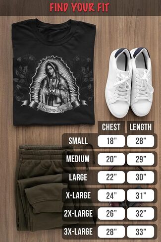 ShirtBANC Mens Graphic Shirt, Double Print of Virgin Mary, Virgen de Guadalupe in Kuwait