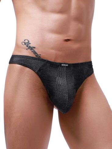 iKingsky Men's Four Way Stretch Bulge Thong Sexy T-back Underwear Low Rise Soft Under Panties for Men in Kuwait