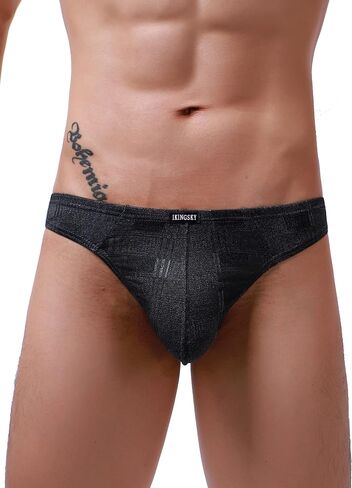 iKingsky Men's Four Way Stretch Bulge Thong Sexy T-back Underwear Low Rise Soft Under Panties for Men in Kuwait