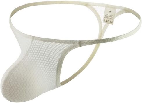 Men's Low Waist Thin Waistband Mesh Fluorescent Sexy Thong Comfortable Pouch G-String Underwear in Kuwait