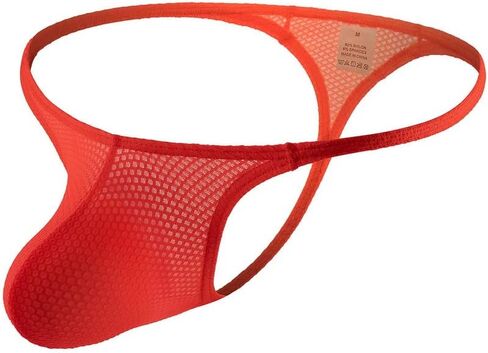 Men's Low Waist Thin Waistband Mesh Fluorescent Sexy Thong Comfortable Pouch G-String Underwear in Kuwait
