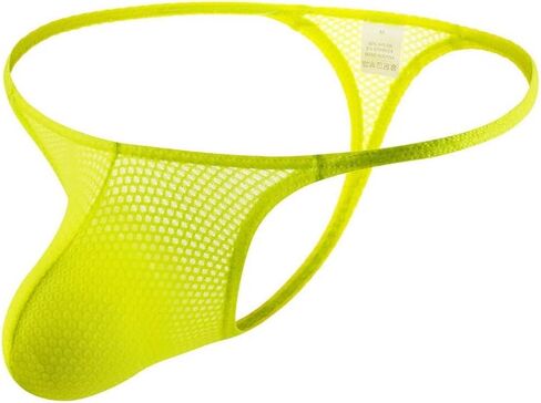 Men's Low Waist Thin Waistband Mesh Fluorescent Sexy Thong Comfortable Pouch G-String Underwear in Kuwait