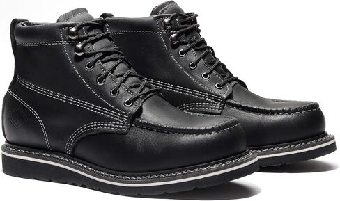 Bonanza Boots Frontier Plus 6" Work Boots for Men - Premium Leather Moc Toe, Non-safety Toe Boots with Light-weight, Slip & Oil Resistant High Abrasion Rubber Wedge Outsole in Saudi Arabia