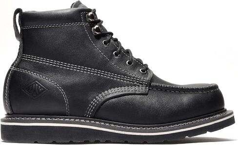 Bonanza Boots Frontier Plus 6" Work Boots for Men - Premium Leather Moc Toe, Non-safety Toe Boots with Light-weight, Slip & Oil Resistant High Abrasion Rubber Wedge Outsole in Saudi Arabia