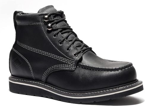 Bonanza Boots Frontier Plus 6" Work Boots for Men - Premium Leather Moc Toe, Non-safety Toe Boots with Light-weight, Slip & Oil Resistant High Abrasion Rubber Wedge Outsole in Saudi Arabia