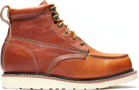 Bonanza Boots Frontier Plus 6" Work Boots for Men - Premium Leather Moc Toe, Non-safety Toe Boots with Light-weight, Slip & Oil Resistant High Abrasion Rubber Wedge Outsole in Saudi Arabia