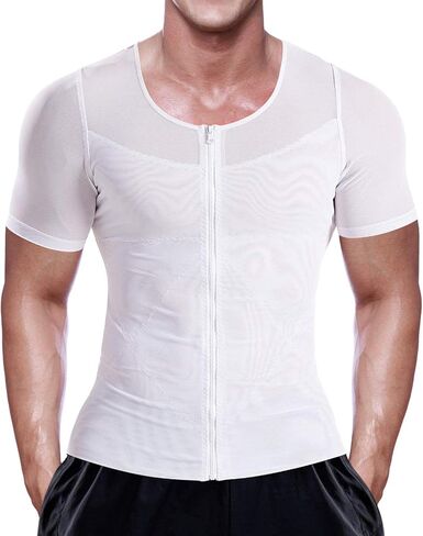 DoLoveY Men Compression Shirt Tummy Control Tight Vest Slimming Body Shaper Workout Hide Chest Undershirt in Saudi Arabia