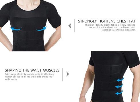DoLoveY Men Compression Shirt Tummy Control Tight Vest Slimming Body Shaper Workout Hide Chest Undershirt in Saudi Arabia