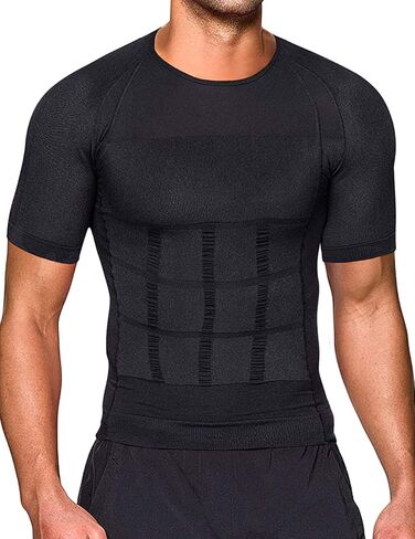 DoLoveY Men Compression Shirt Tummy Control Tight Vest Slimming Body Shaper Workout Hide Chest Undershirt in Saudi Arabia
