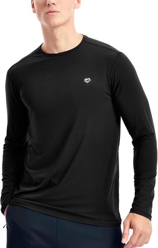 قميص Zengjo الرجالي ذو الطبقة الأساسية بأكمام طويلة، تي شيرت رياضي للجري خفيف الوزن in Kuwait