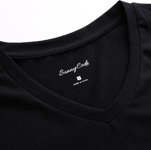 Men's Tagless Slim Fit Top Muscle Cotton V-Neck Crewneck Short Sleeve Undershirts T-Shirts in Kuwait