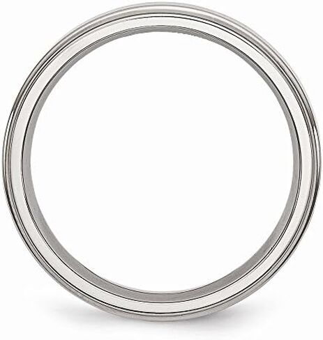Solid Stainless Steel Ridged-Edge 5mm Plain Classic Wedding Band Ring in Saudi Arabia