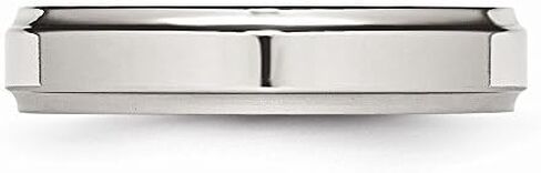 Solid Stainless Steel Ridged-Edge 5mm Plain Classic Wedding Band Ring in Saudi Arabia