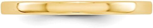14k Yellow Gold 2mm Flat Plain Classic Wedding Band Ring in Saudi Arabia