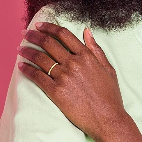 14k Yellow Gold 2mm Flat Plain Classic Wedding Band Ring in Saudi Arabia