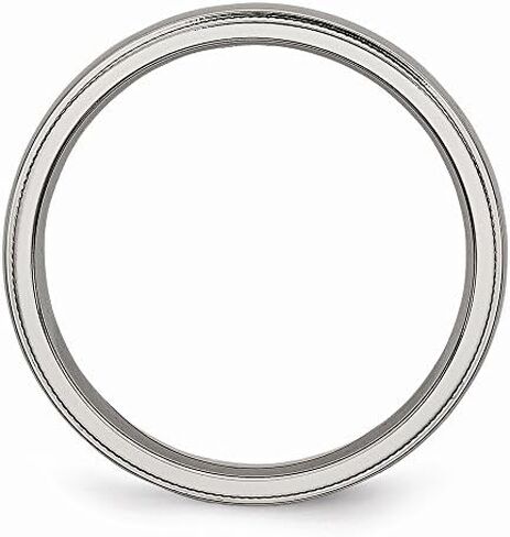 Solid Titanium Grooved and Beaded Edge 4mm Plain Classic Wedding Band Ring Comfort-Fit in Saudi Arabia