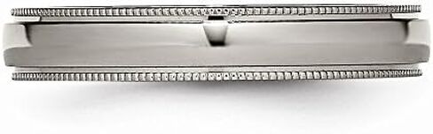 Solid Titanium Grooved and Beaded Edge 4mm Plain Classic Wedding Band Ring Comfort-Fit in Saudi Arabia