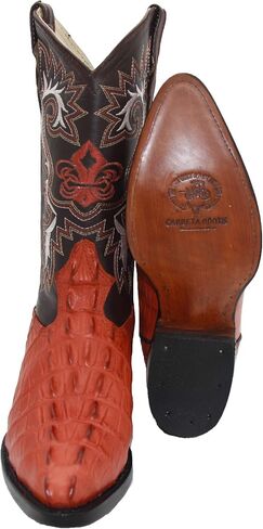 Western Shops Mens Leather Crocodile Alligator Print Western Cowboy Boots in Saudi Arabia